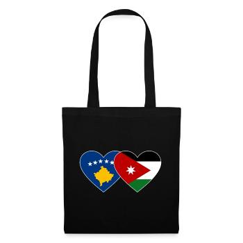 Kosovo Jordan Flag Heart - Tote Bag - black - Front
