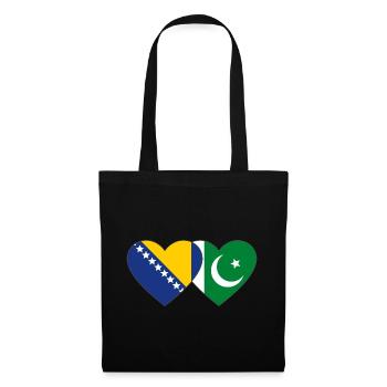 Bosnie Pakistan drapeau coeur - Sac en tissu - noir - Devant