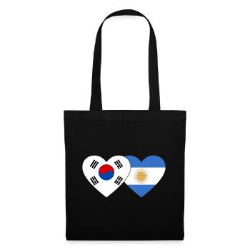 Corée du Sud Argentine Drapeau Coeur - Sac en tissu - noir - Devant