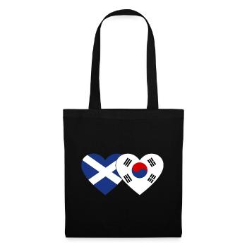 Ecosse Corée du Sud Drapeau Coeur - Sac en tissu - noir - Devant