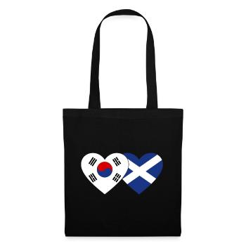 South Korea Scotland Flag Heart - Tote Bag - black - Front