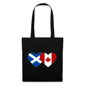 Scotland Canada Flag Heart - Tote Bag - black - Front