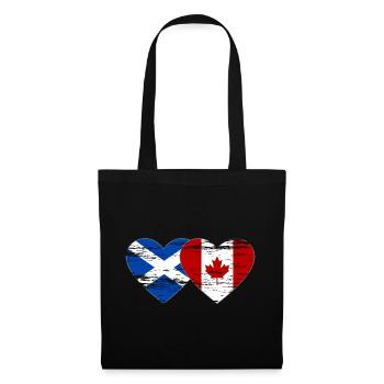 Scotland Canada Flag Heart Used - Tote Bag - black - Front