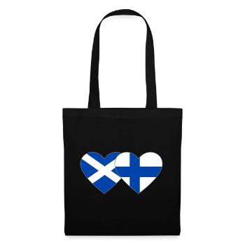 Ecosse Finlande Drapeau Coeur - Sac en tissu - noir - Devant