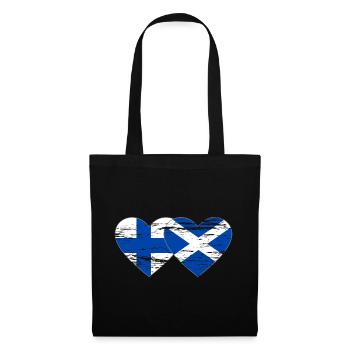 Finland Scotland Flag Heart Used - Tote Bag - black - Front