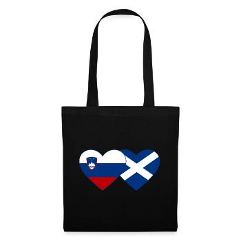 Slowenien Schottland Flagge Herz - Stoffbeutel - Schwarz - Vorne