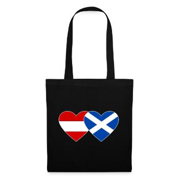 Austria Scotland Flag Heart - Tote Bag - black - Front