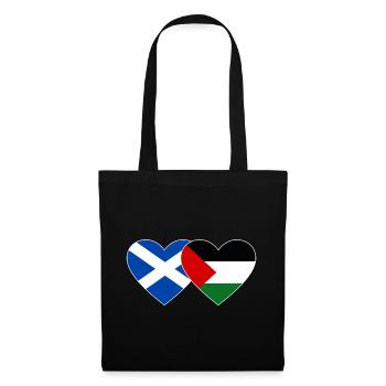 Ecosse Palestine drapeau coeur - Sac en tissu - noir - Devant