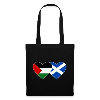 Palestine Ecosse drapeau coeur - Sac en tissu - noir - Devant