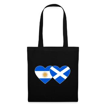 Argentine Ecosse Drapeau Coeur - Sac en tissu - noir - Devant