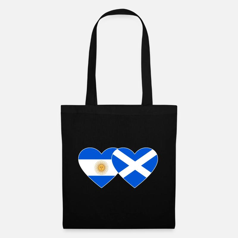 Argentinien Schottland Flagge Herz - Stoffbeutel - Schwarz