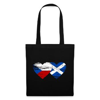Czech Republic Scotland flag heart used - Tote Bag - black - Front