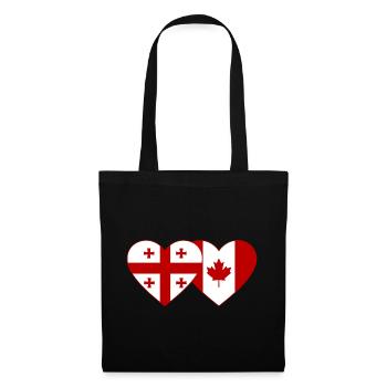 Coeur de drapeau de Géorgie Canada - Sac en tissu - noir - Devant