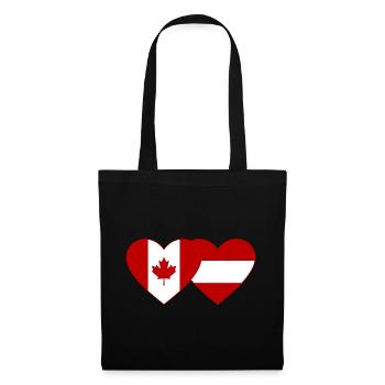 Coeur de drapeau Canada Autriche - Sac en tissu - noir - Devant