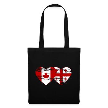 Coeur de drapeau du Canada Géorgie utilisé - Sac en tissu - noir - Devant