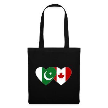 Coeur de drapeau du Pakistan Canada - Sac en tissu - noir - Devant