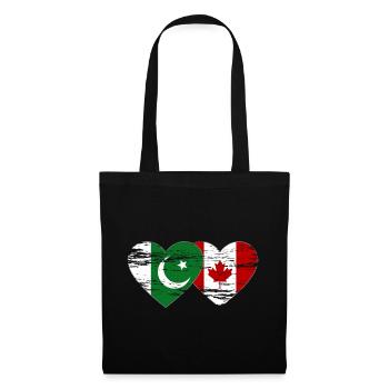 Coeur de drapeau du Pakistan Canada utilisé - Sac en tissu - noir - Devant