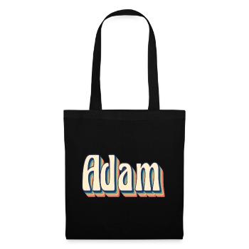 Adam T-Shirt Retro Vintage T-Shirt Geschenkidee - Stoffbeutel - Schwarz - Vorne