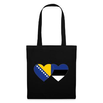 Bosnia Estonia Flag Heart - Tote Bag - black - Front
