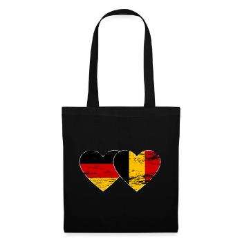 Germany Belgium Flag Heart Used - Tote Bag - black - Front
