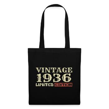 1936 Vintage :88e Anniversaire Cadeau Rétro Unique - Sac en tissu - noir - Devant