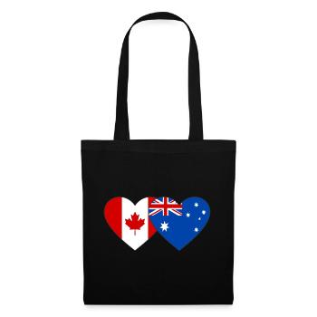 Canada Australia Flag Heart - Tote Bag - black - Front