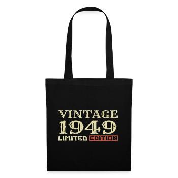 1949 Vintage :75e Anniversaire Cadeau Rétro Unique - Sac en tissu - noir - Devant