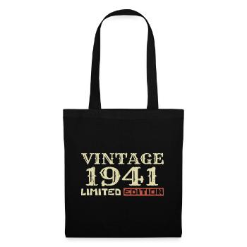 1941 Vintage :83e Anniversaire Cadeau Rétro Unique - Sac en tissu - noir - Devant