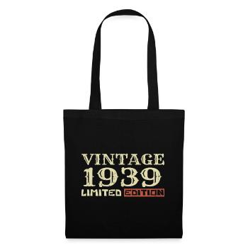 1939 Vintage :85e Anniversaire Cadeau Rétro Unique - Sac en tissu - noir - Devant