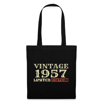 1957 Vintage :67e Anniversaire Cadeau Rétro Unique - Sac en tissu - noir - Devant