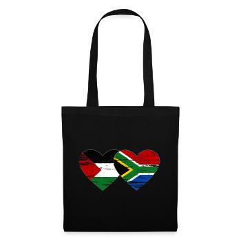Palestine South Africa Flag Heart Used - Tote Bag - black - Front