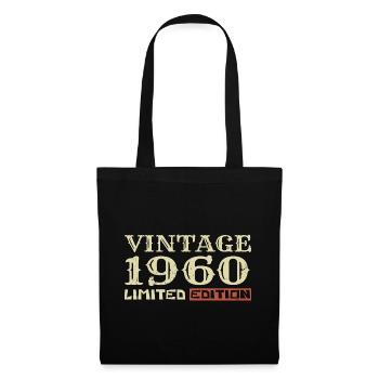 1960 Vintage :64e Anniversaire Cadeau Rétro Unique - Sac en tissu - noir - Devant