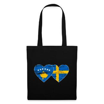Kosovo Sweden Flag used - Tote Bag - black - Front