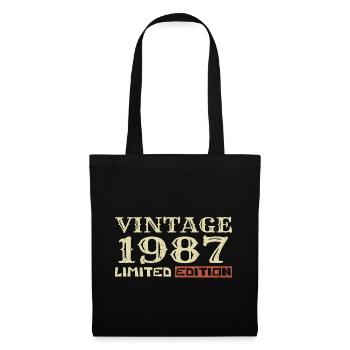 1987 Vintage :37e Anniversaire Cadeau Rétro Unique - Sac en tissu - noir - Devant