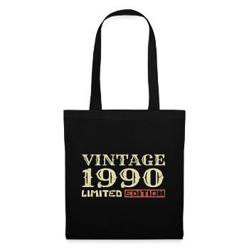 1990 Vintage :34e Anniversaire Cadeau Rétro Unique - Sac en tissu - noir - Devant