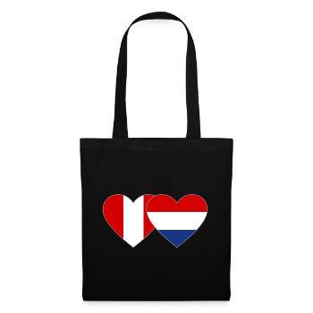 Pérou Hollande drapeau coeur - Sac en tissu - noir - Devant