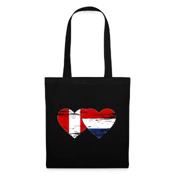 Pérou Hollande drapeau coeur utilisé - Sac en tissu - noir - Devant