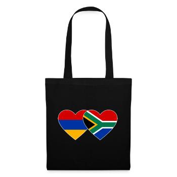 Armenia South Africa Flag Heart - Tote Bag - black - Front