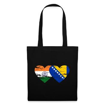 India Bosnia Flag Heart Used - Tote Bag - black - Front