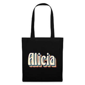 Vintage Retro Alicia T-Shirt T-Shirt Gift Idea - Tote Bag - black - Front