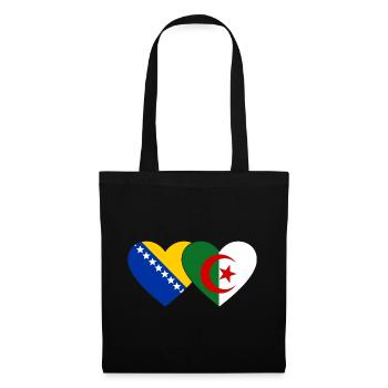 Bosnien Algerien Flagge Herz - Stoffbeutel - Schwarz - Vorne