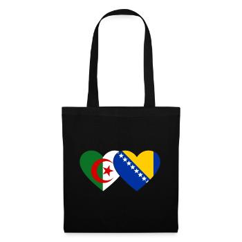 Algérie Bosnie Drapeau Coeur - Sac en tissu - noir - Devant