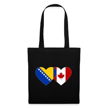 Bosnie Canada drapeau coeur - Sac en tissu - noir - Devant