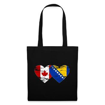 Canada Bosnie drapeau coeur utilisé - Sac en tissu - noir - Devant