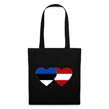 Estonia Austria Flag Heart - Tote Bag - black - Front