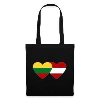 Lithuania Austria Flag Heart - Tote Bag - black - Front