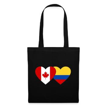 Canada Colombia Flag Heart - Tote Bag - black - Front