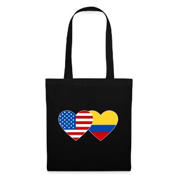 USA Colombia Flag Heart - Tote Bag - black - Front