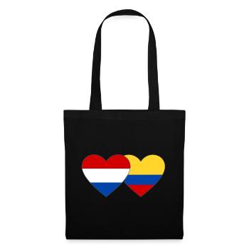 Colombia Holland Flag Heart - Tote Bag - black - Front