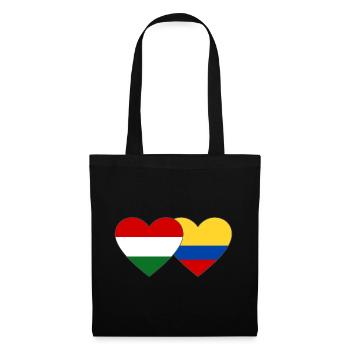Hungary Colombia Flag Heart - Tote Bag - black - Front